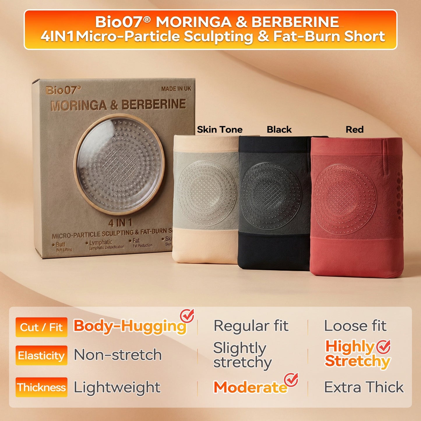 Moringa & Berberine 4-In-1 Micro-Particle Shorts