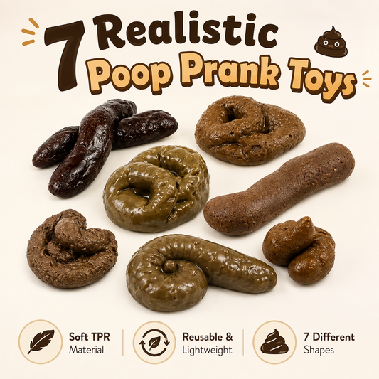 🔥7PCS Realistic Fake Poop Prank Set – Hilarious Gag Gift for Parties & Office