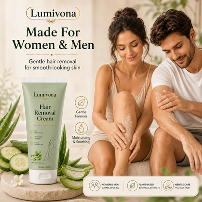 Lumivona™ Natural Gentle Hair Removal Cream | For Women & Men, Sensitive Skin