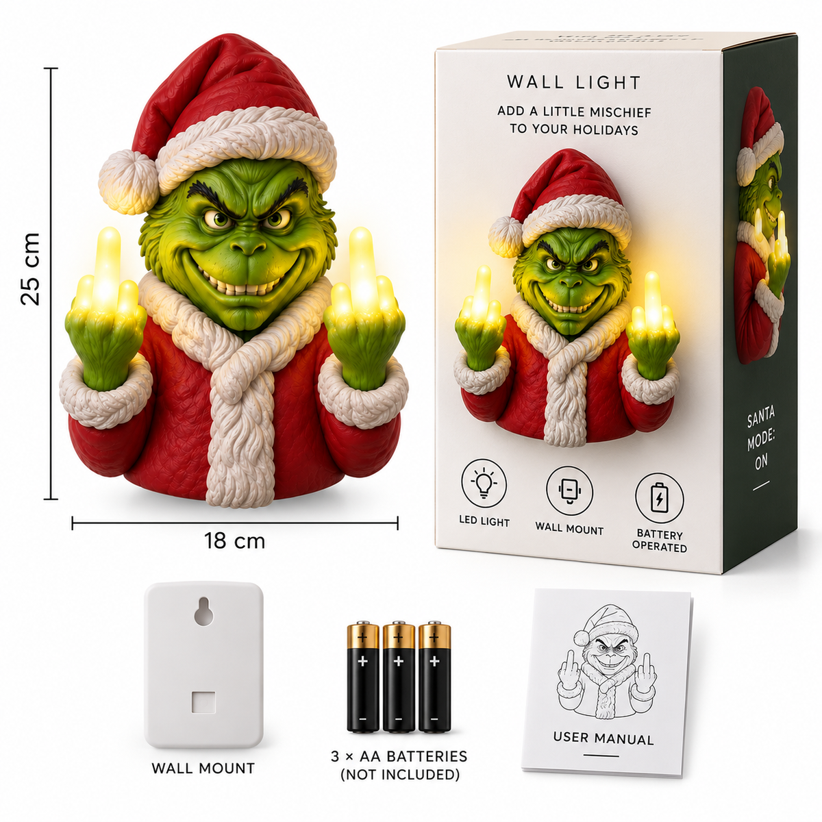 Mischief LED Wall Decor | Spooky & Funny Holiday Light, Indoor & Outdoor